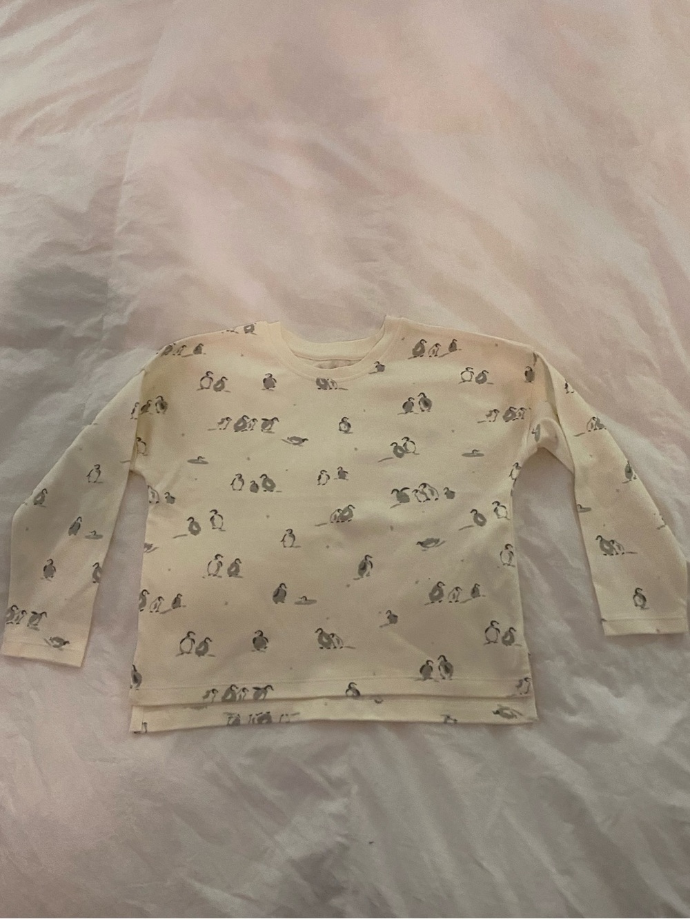Pehr 100% organic cotton Long-Sleeve Penguin Print Kids Top 4T
